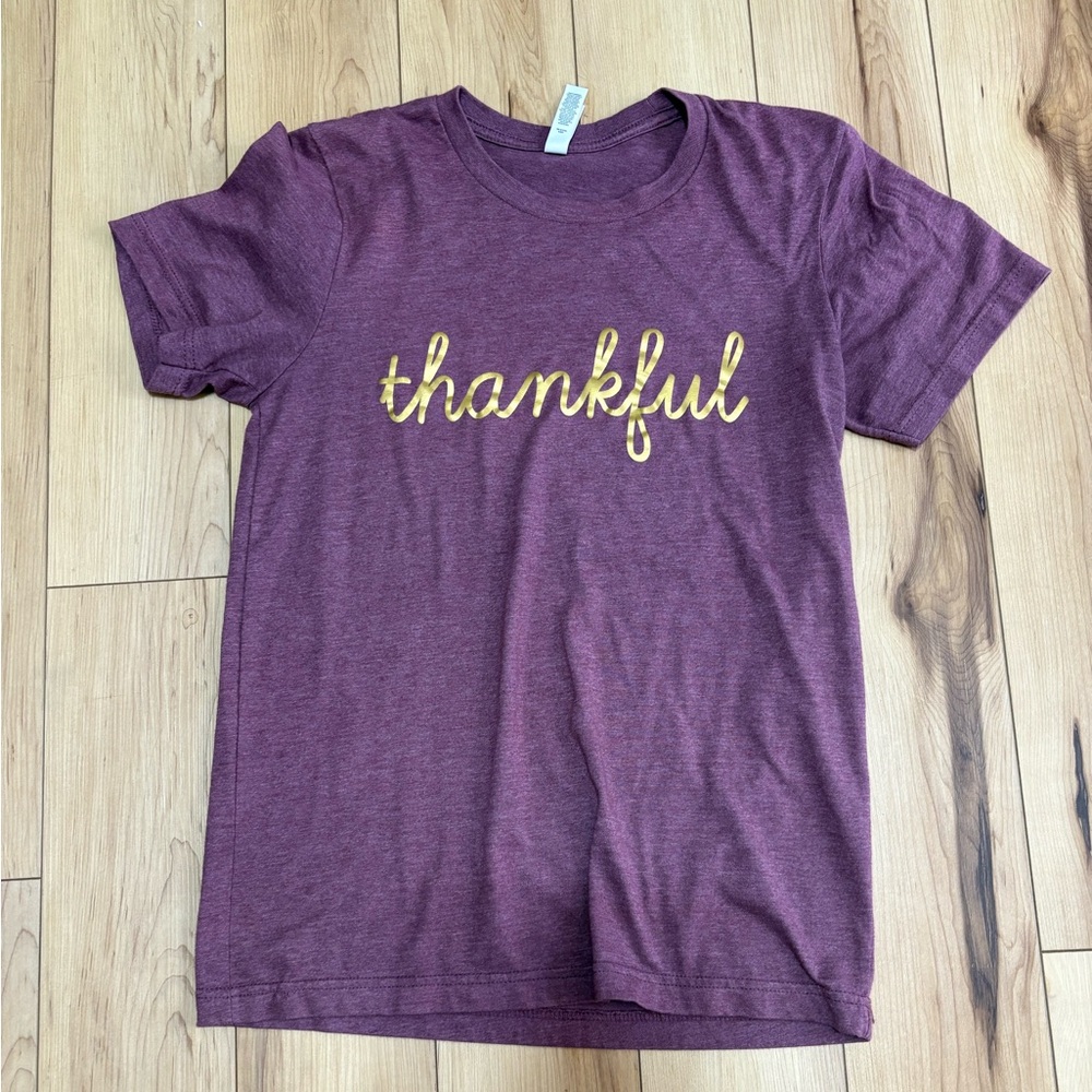 Bella Canvas T-Shirt in Maroon with Gold Print